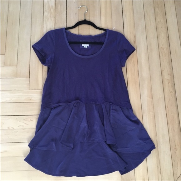 Anthropologie Postmark Ruffle Peplum Tee Small - Picture 2 of 6